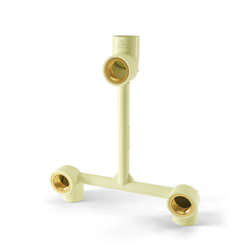 Triple Female Elbow (Brass) Top Bottom Adaptor